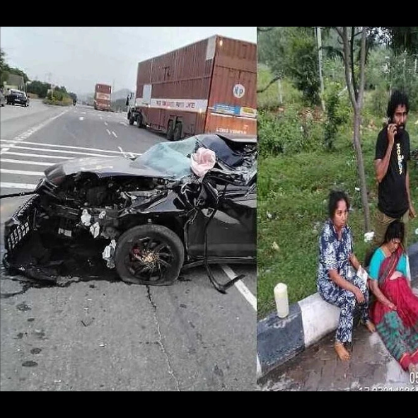 కొత్త కారు విషాదం: లారీ ఢీకొనగా తల్లి మృతి కొత్త కారు విషాదం: లారీ ఢీకొనగా తల్లి మృతి