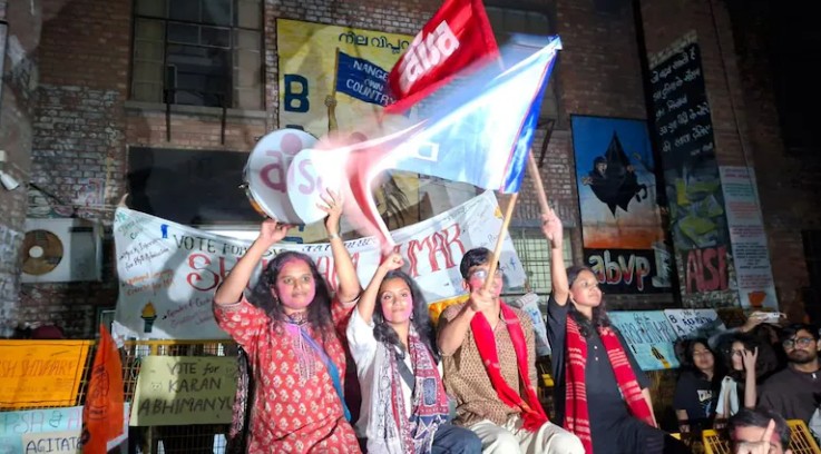 JNU ఎన్నికలు 2025: లెఫ్ట్ యూనిటీ వర్చస్సు పూర్తి విజయం. JNU ఎన్నికలు 2025: లెఫ్ట్ యూనిటీ వర్చస్సు పూర్తి విజయం.