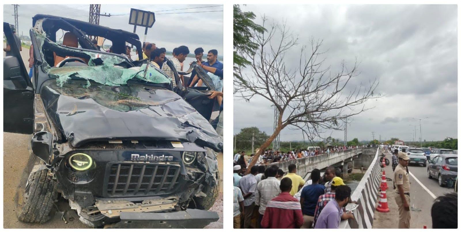 వరంగల్ రోడ్డుపై కారు బీభత్సం: దంపతులు మృతి, ముగ్గురికి గాయాలు.